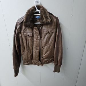 Mens Addidas genuine leather coat